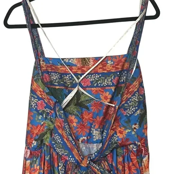 Farm Rio Stitched Garden Blue Maxi Dress Size XL - Picture 5 of 9